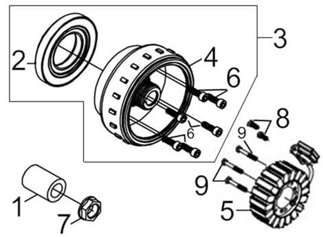 E09 MANYETO & STATOR AC GEN ASSY
