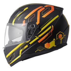 Gms Hexago Kapalı Kask Mat Sarı Turuncu - M