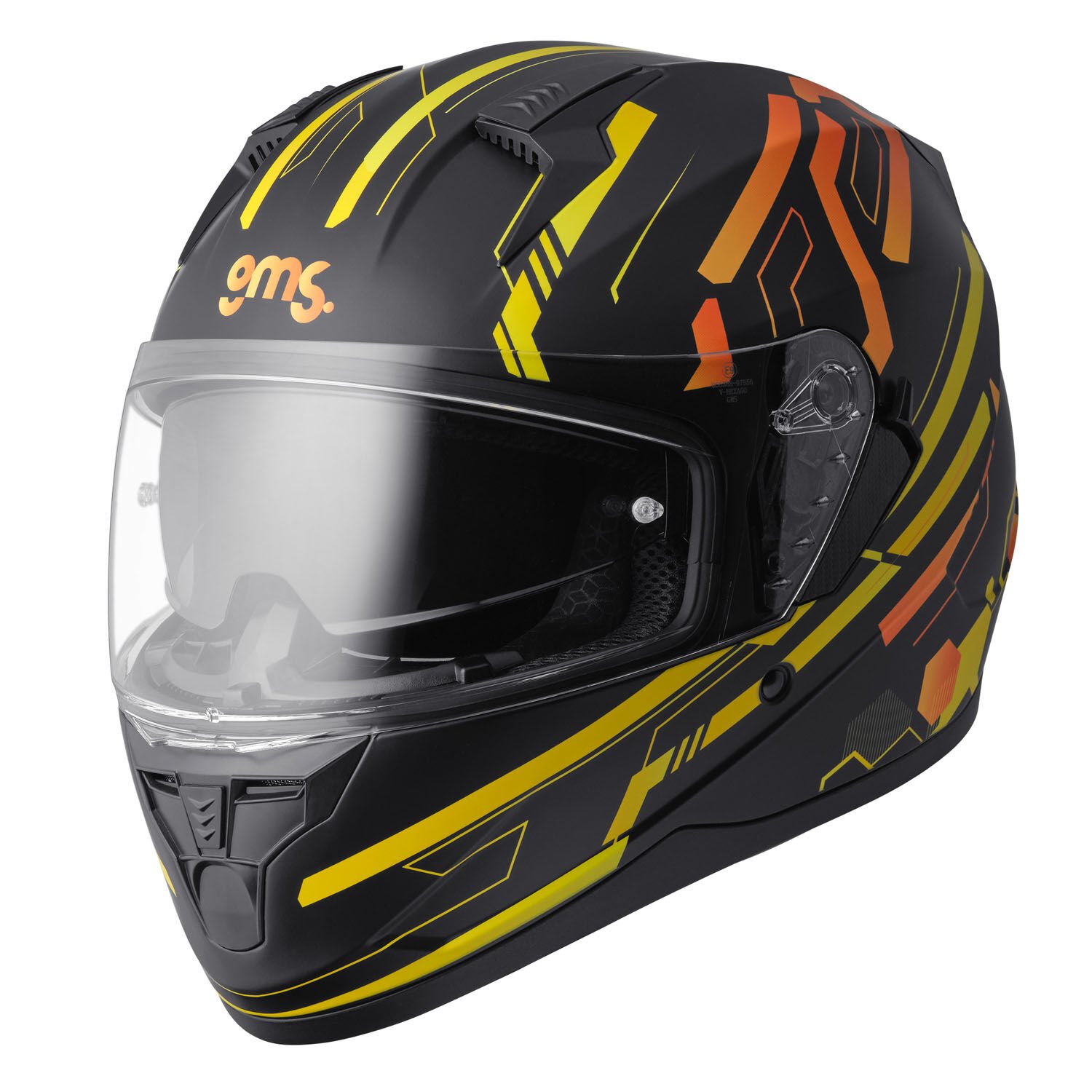 Gms Hexago Kapalı Kask Mat Sarı Turuncu - XL