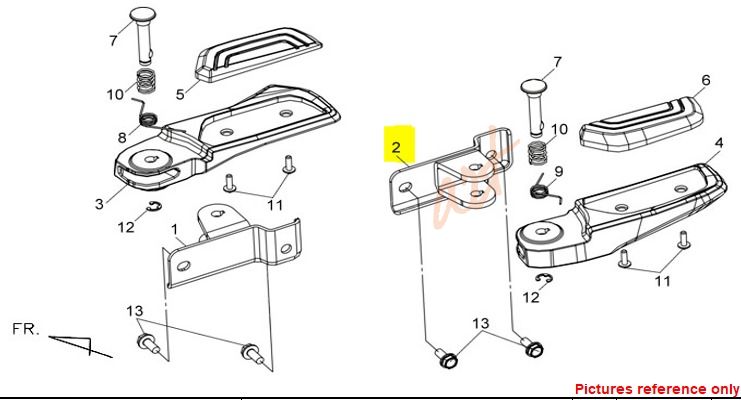 SYM SOL YOLCU BASAMAK İÇ BRAKET