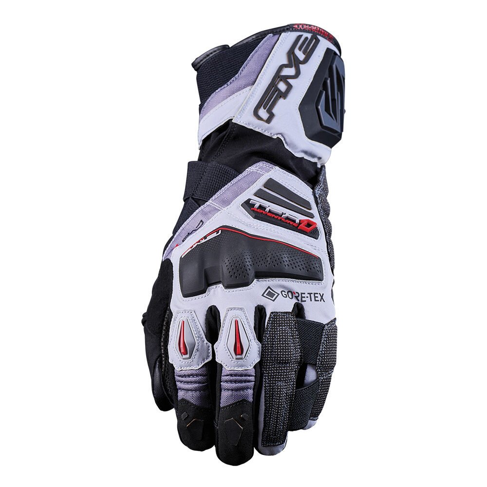 Five TFX1 GTX Su Geçirmez Motosiklet Eldiveni Gri / Kırmızı - 2XL / 12