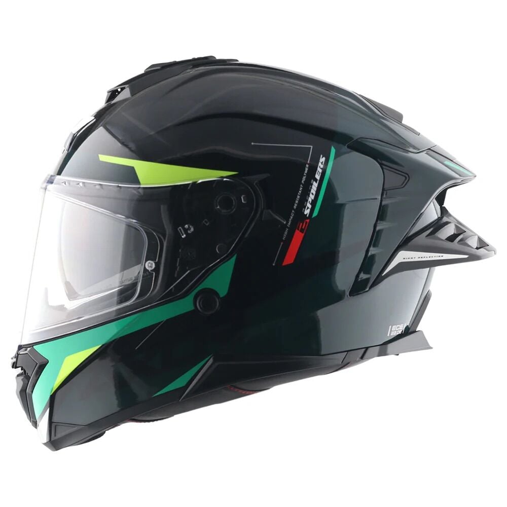 Axor Brutale Kapalı Kask Siyah Yeşil - 2XL