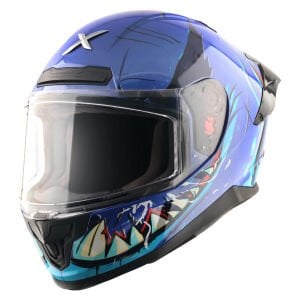 Axor Saber Kapalı Kask Metalik Mavi - XL