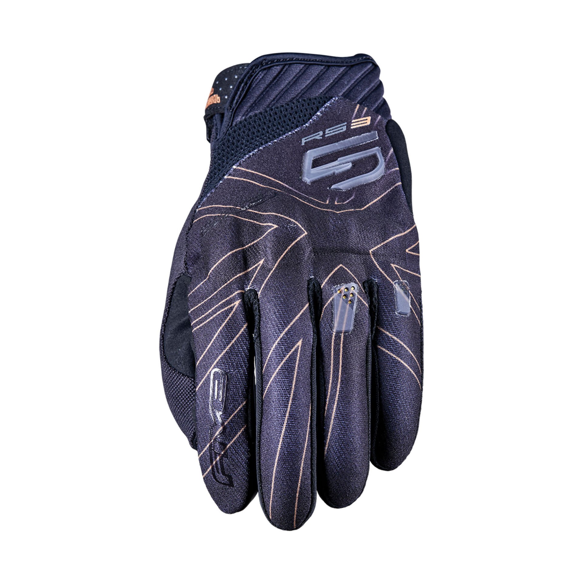 Five RFX Sport Airflow Motosiklet Eldiveni Siyah Gold Grafik - M / 09