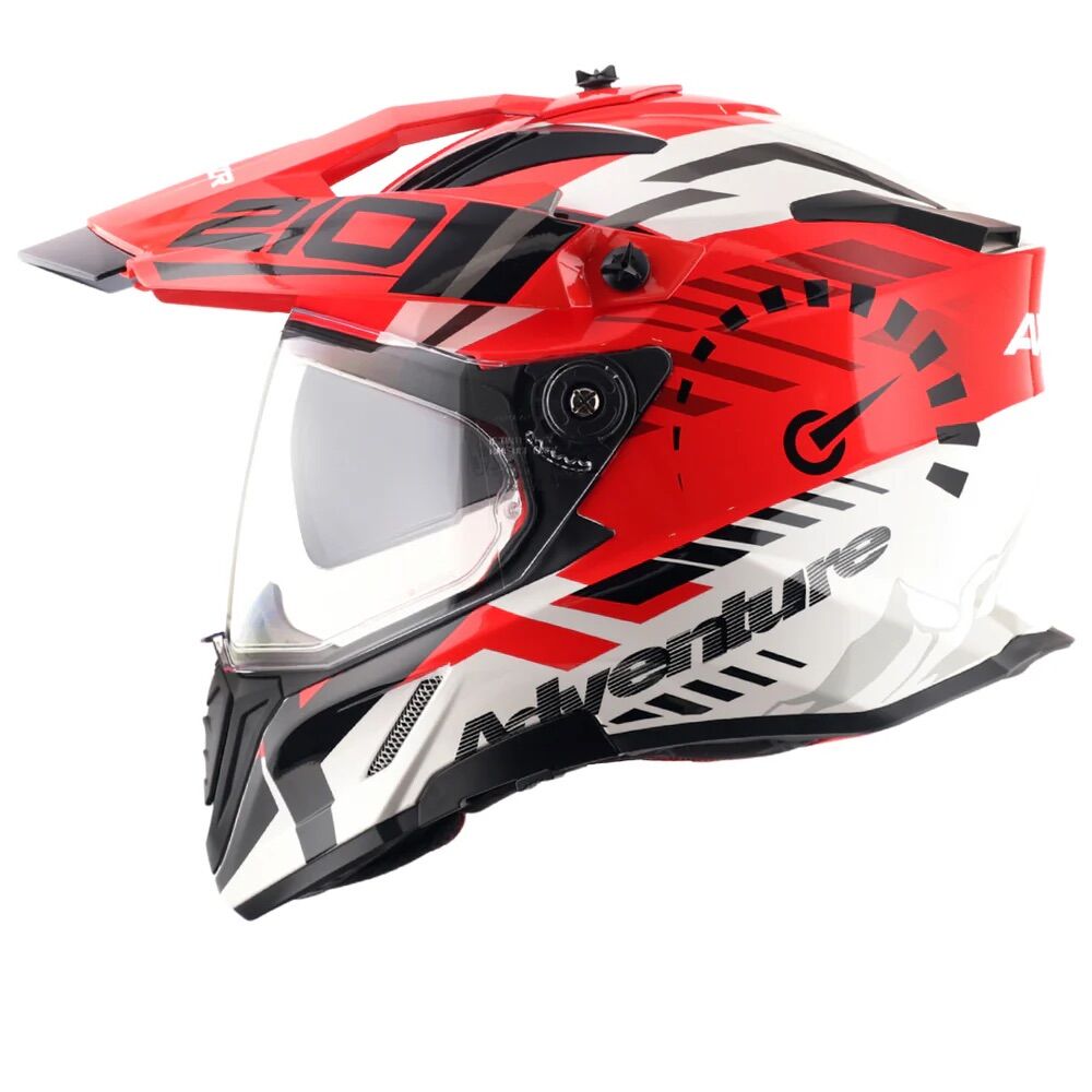 Axor X-Cross Kapalı Kask Beyaz Kırmızı - L