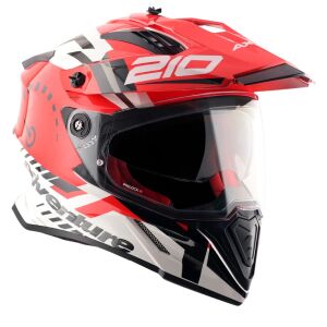 Axor X-Cross Kapalı Kask Beyaz Kırmızı - L