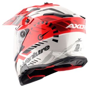 Axor X-Cross Kapalı Kask Beyaz Kırmızı - L